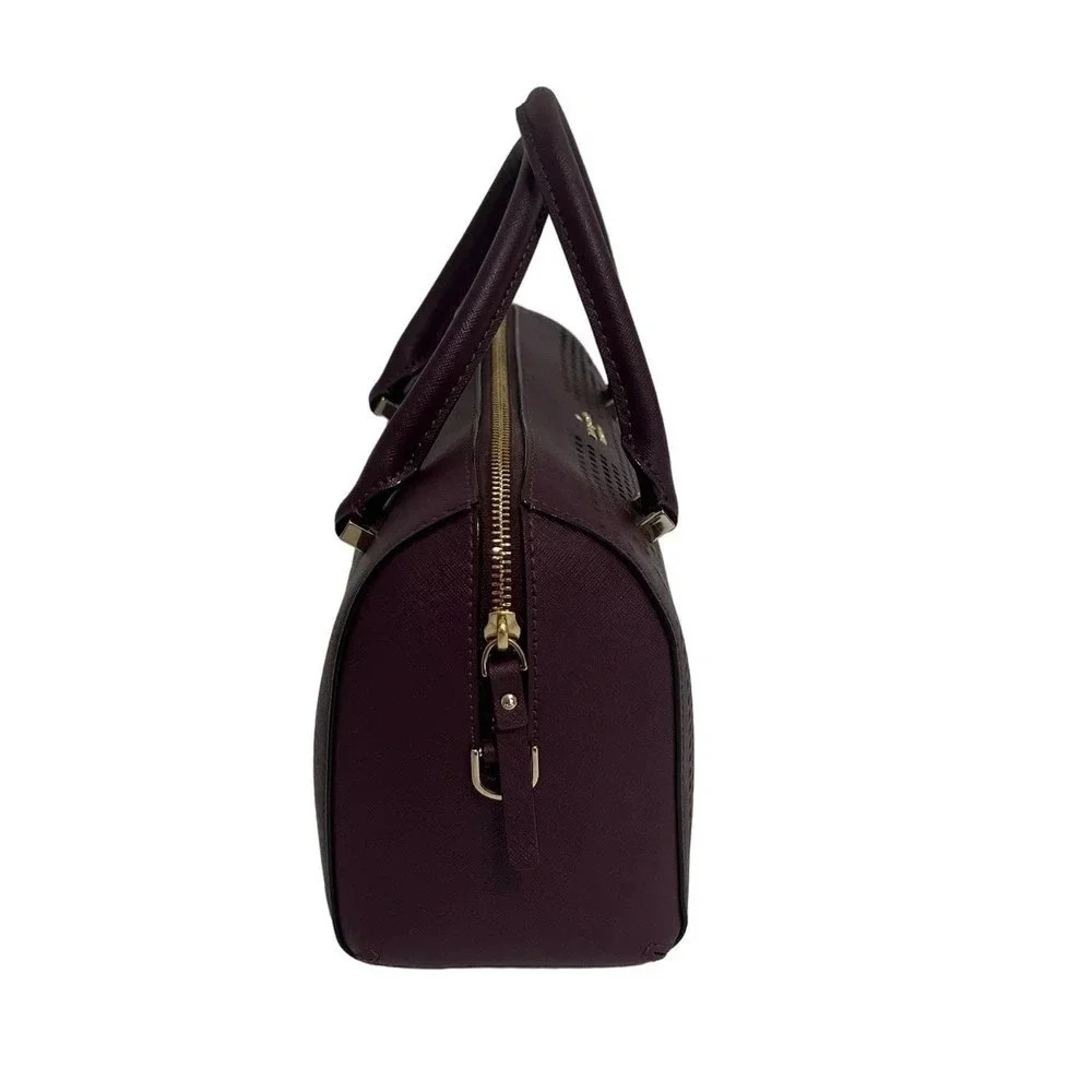 Kate Spade Perforated Cameron Street Burgandy Barrel Pocketbook & Billfold - Picture 8 of 16